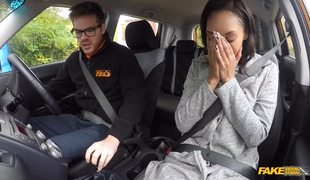 Amateur Ebony Sade Rose Gets Fucked By Fake Driving School Instructor