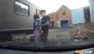 Redhead British Slut Candi C Services The Fake Cop