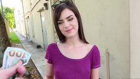 Lithe Teen In Purple Is About To Get Fucked Outdoors