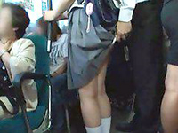 Terrified Japanese Schoolgirl Abused In Public Bus