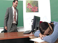 Brunette Schoolgirl Gets Punished For Sleeping In The Class