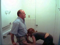 Slutty Schoolgirl Give A Quick Blowjob In A Toilet